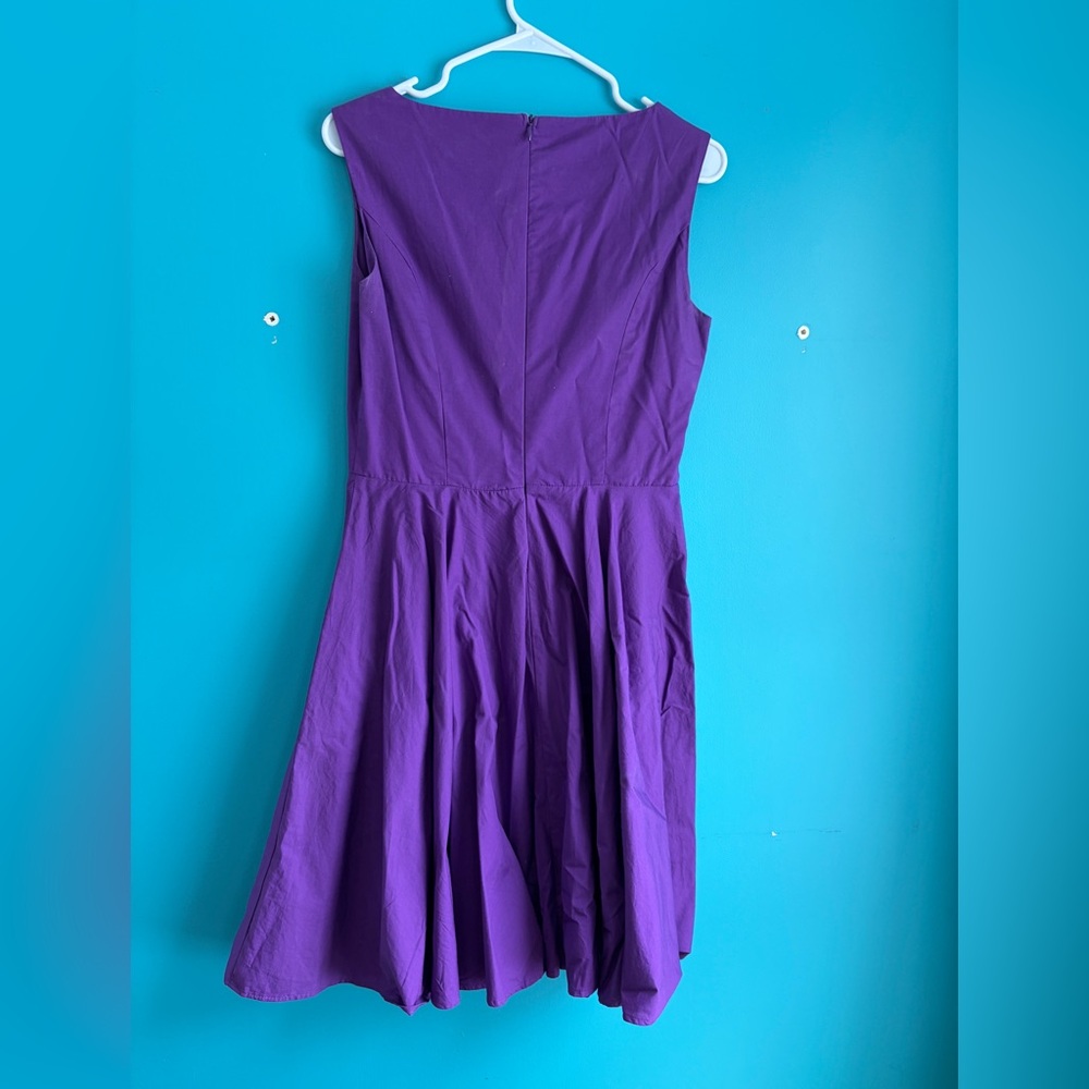 Sleeveless Purple Fit-and-Flare Dress